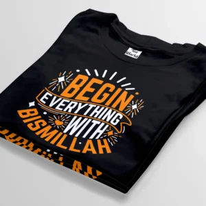 begin everything with bismillah black t-shirt bangladesh