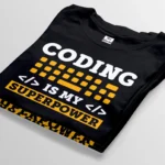 coding is my superpower black t-shirt bangladesh tee world