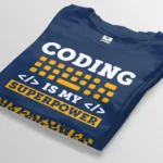coding is my superpower navy blue t-shirt bangladesh tee world