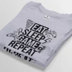 eat sleep game repeat gray t-shirt bangladesh tee world