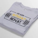 eat sleep squat gray t-shirt bangladesh tee world