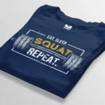eat sleep squat repeat navy blue t-shirt bangladesh tee world