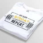eat sleep squat repeat white t-shirt bangladesh tee world