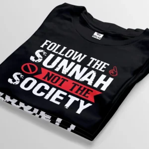 follow the sunnah not the socity black t-shirt bangladesh tee world