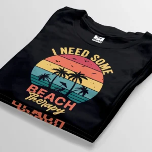 i need some beach therapy black t-shirt bangladesh tee world