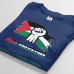 free palestine navy blue t-shirt bangladesh tee world