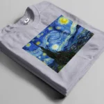 van gogh starry night gray t-shirt bangladesh tee world