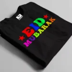 eid mubarak colorful black t-shirt bangladesh tee world